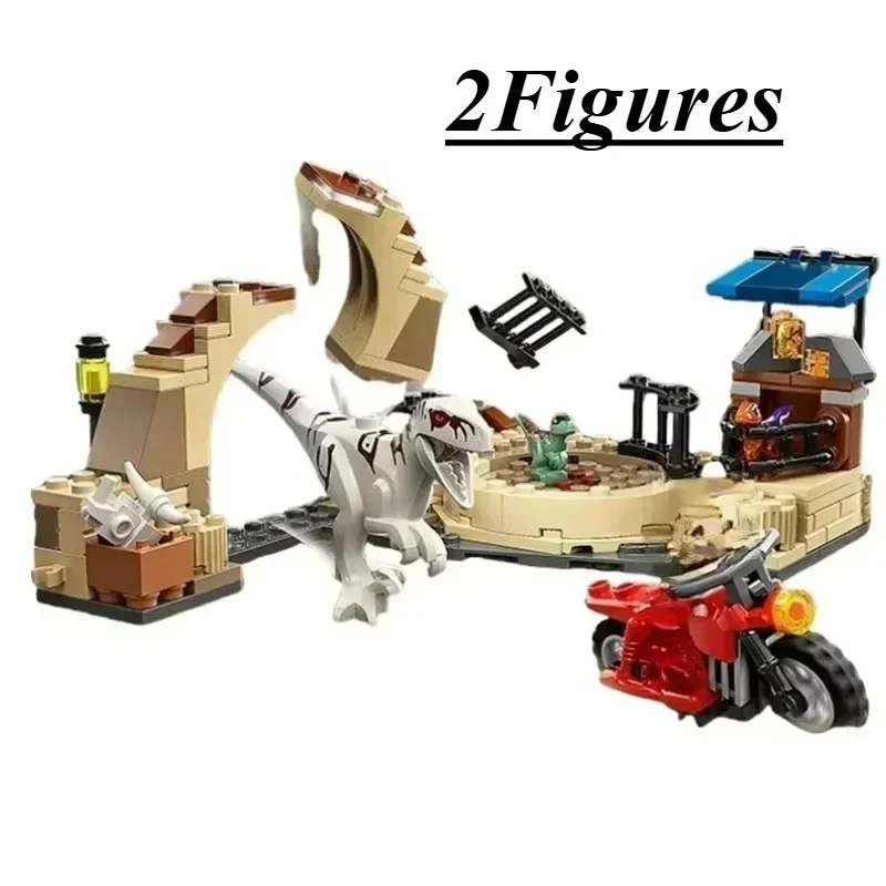 ديناصور بارك اللبنات الطوب ترايسيراتوبس نموذج 76950 أتروسيرابتور دراجة تشيس دراجة متوافقة 76945 هدايا الاطفال اللعب