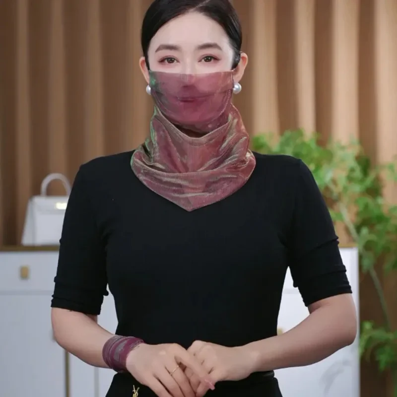 

New Magnetic Sun Scarf Stylish UV Protection Neck Gaiter with Ear Loops Reversible Fashion Scarf for Women