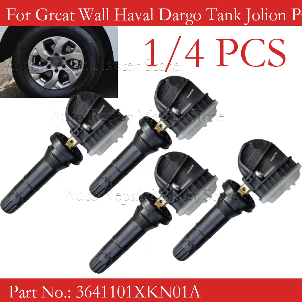 1/4Pcs Tire Pressure Sensor For Great Wall Tank 300 VV7 POER WEY Coffee Mocha Haval Jolion H6S 2018-2024 3641101XKN01A 433MHz