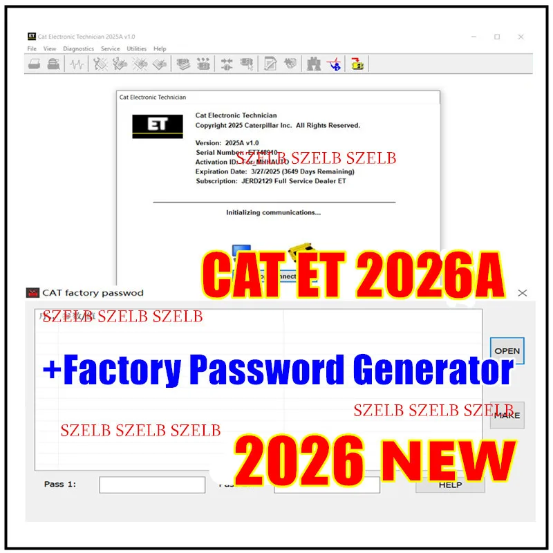 Latest 2026 For Red Cat ET 2026A / 2025A with 10 Digits Factory Password Generator + Perkins EST 2025A Free Remote Install, 1pc