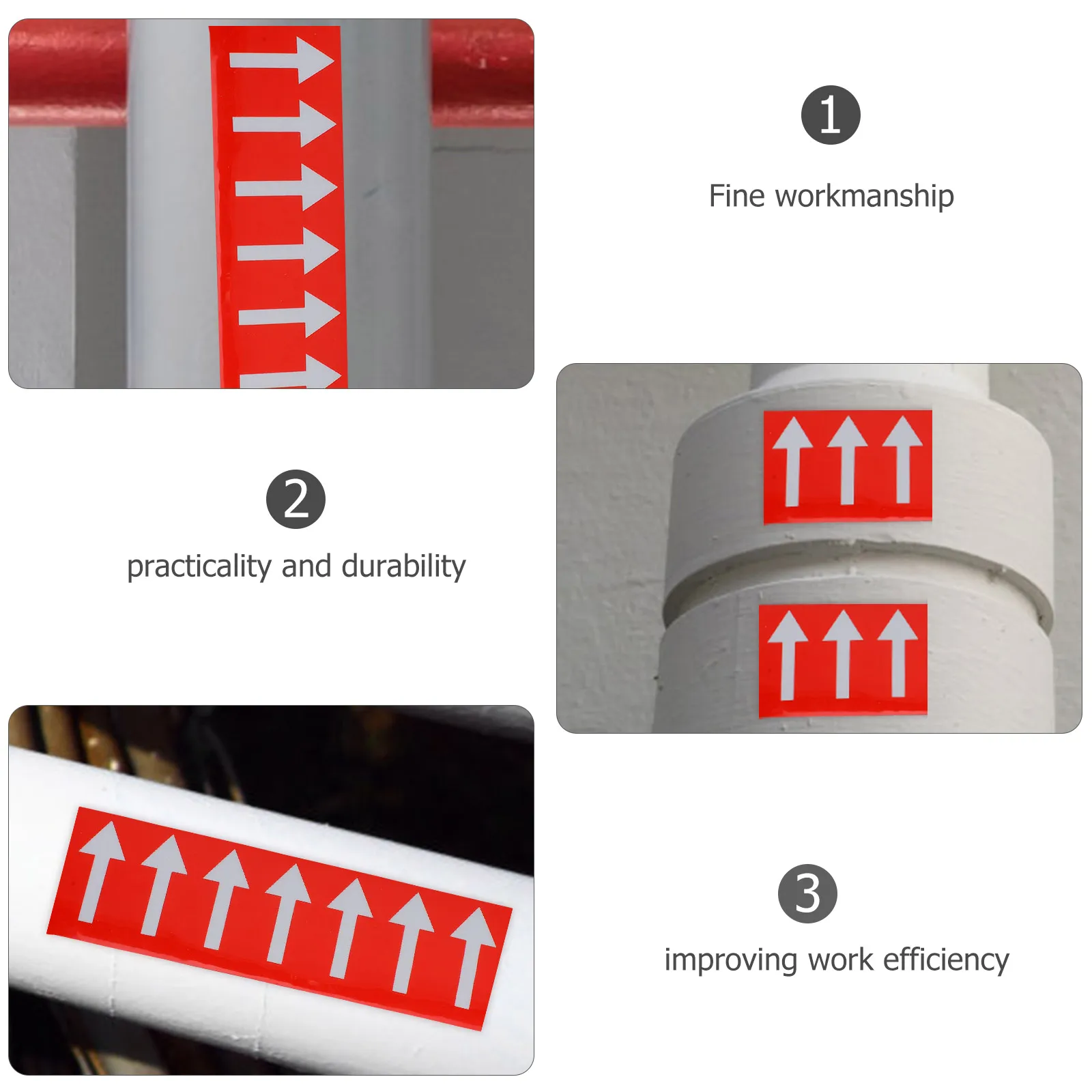 

1 Roll Reflective Arrow Marking Stickers Pipe Direction Indication Material Adhesive Directional Arrow Stickers For