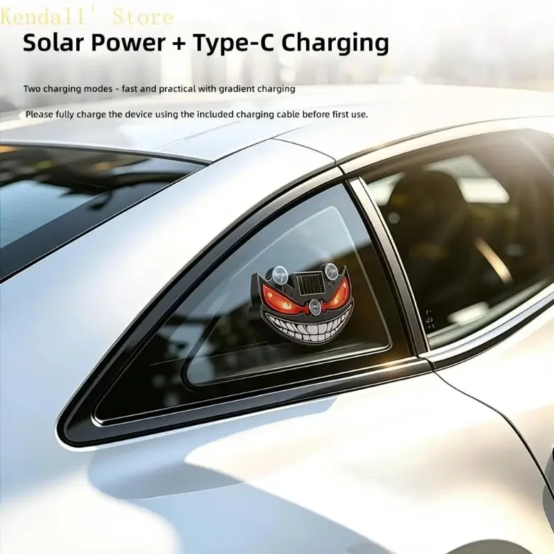 Car Rear Window Decorative Light, Solar Powered LED Accent with Suction Cups and Auto Light Sensing for Daily Use