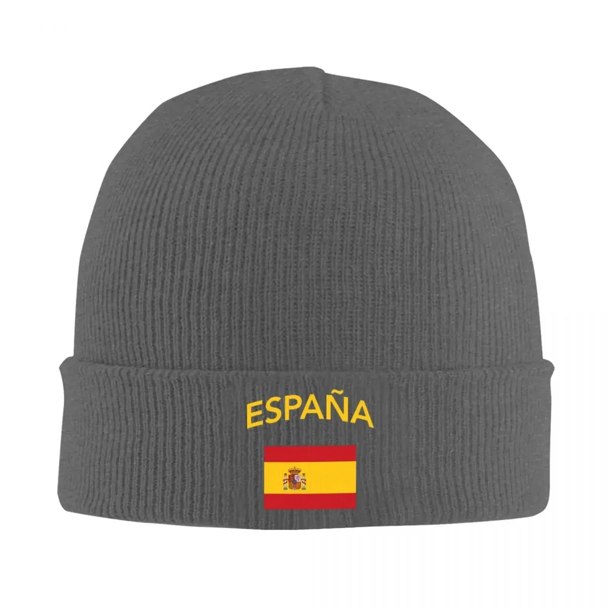 Spain Spanish Flag Warm Knitted Cap Hip Hop Bonnet Hat Autumn Winter Outdoor Beanies Hats for Men Women Adult