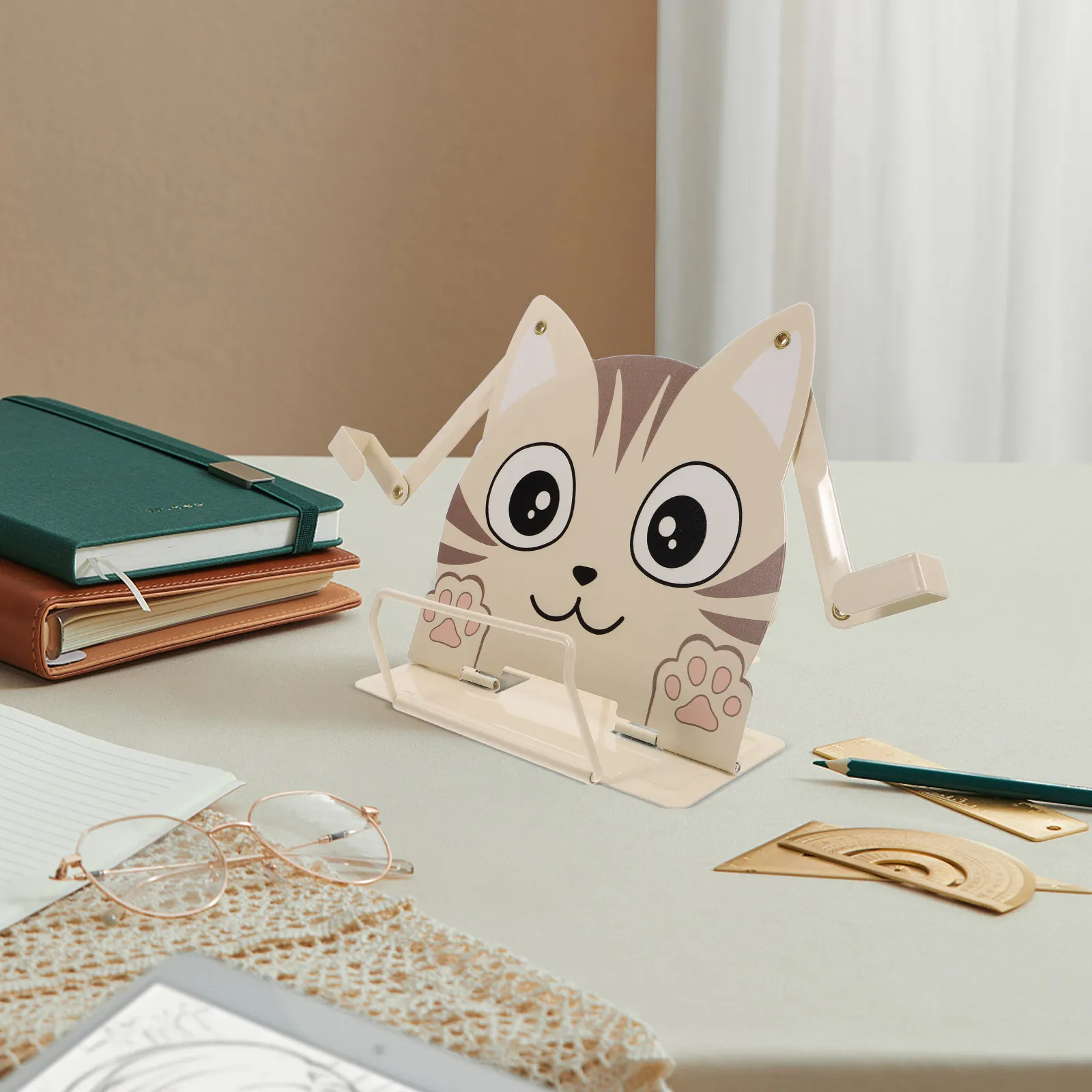 Cartoon Animal Bookstand for Multi Functional Metal Book Holder Desktop Reading Stand Lightweight Book Rest for Home School
