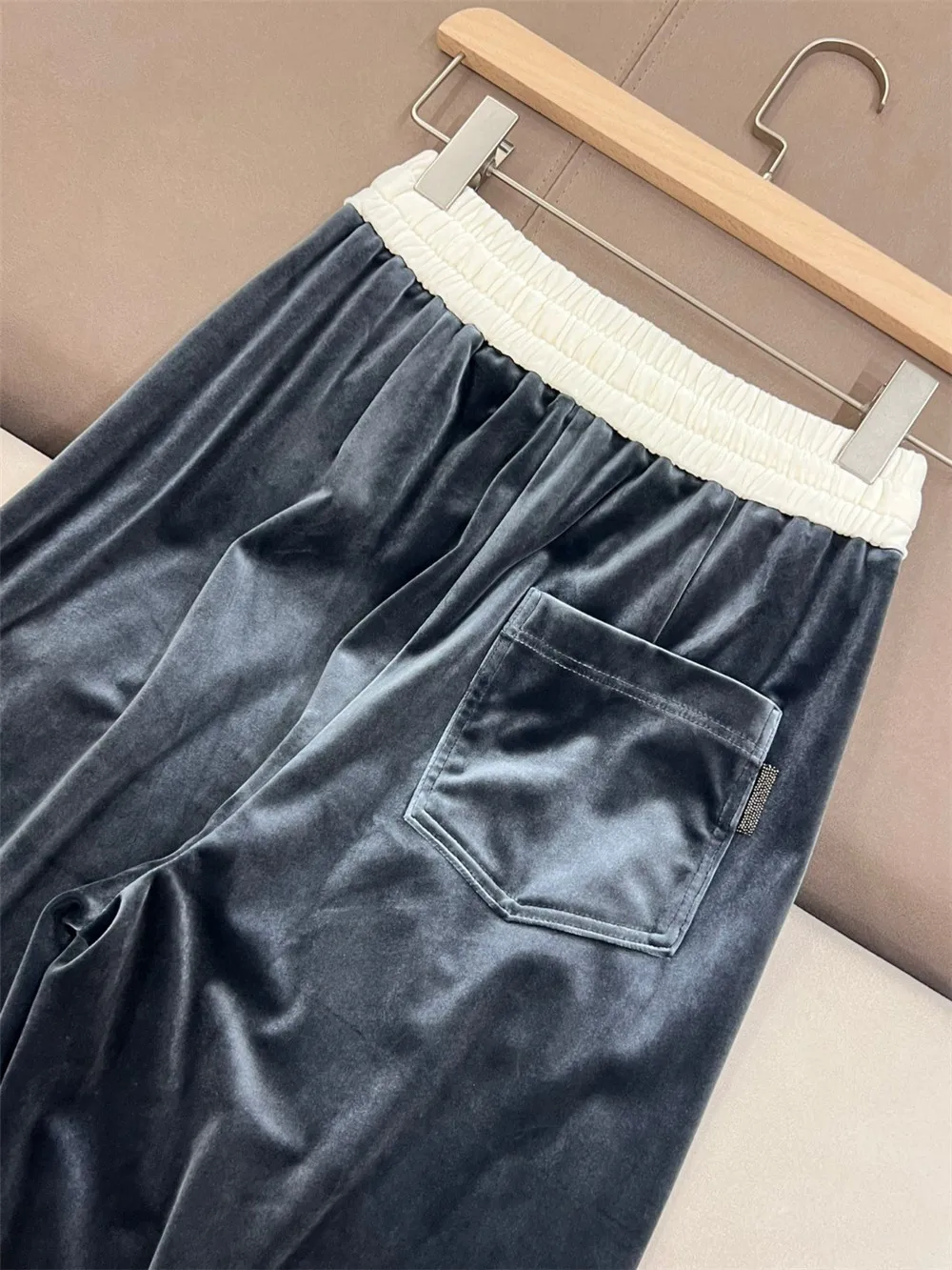 24 Autumn Winter Imported Velvet Wide Leg Pants Women New BC Straight Pant Loose Casual Trousers