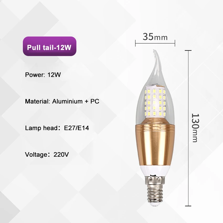 Lampu gantung LED 12W Vintage Retro, lampu dekorasi kamar tidur bohlam jagung 220V, lampu lilin LED E14 E27