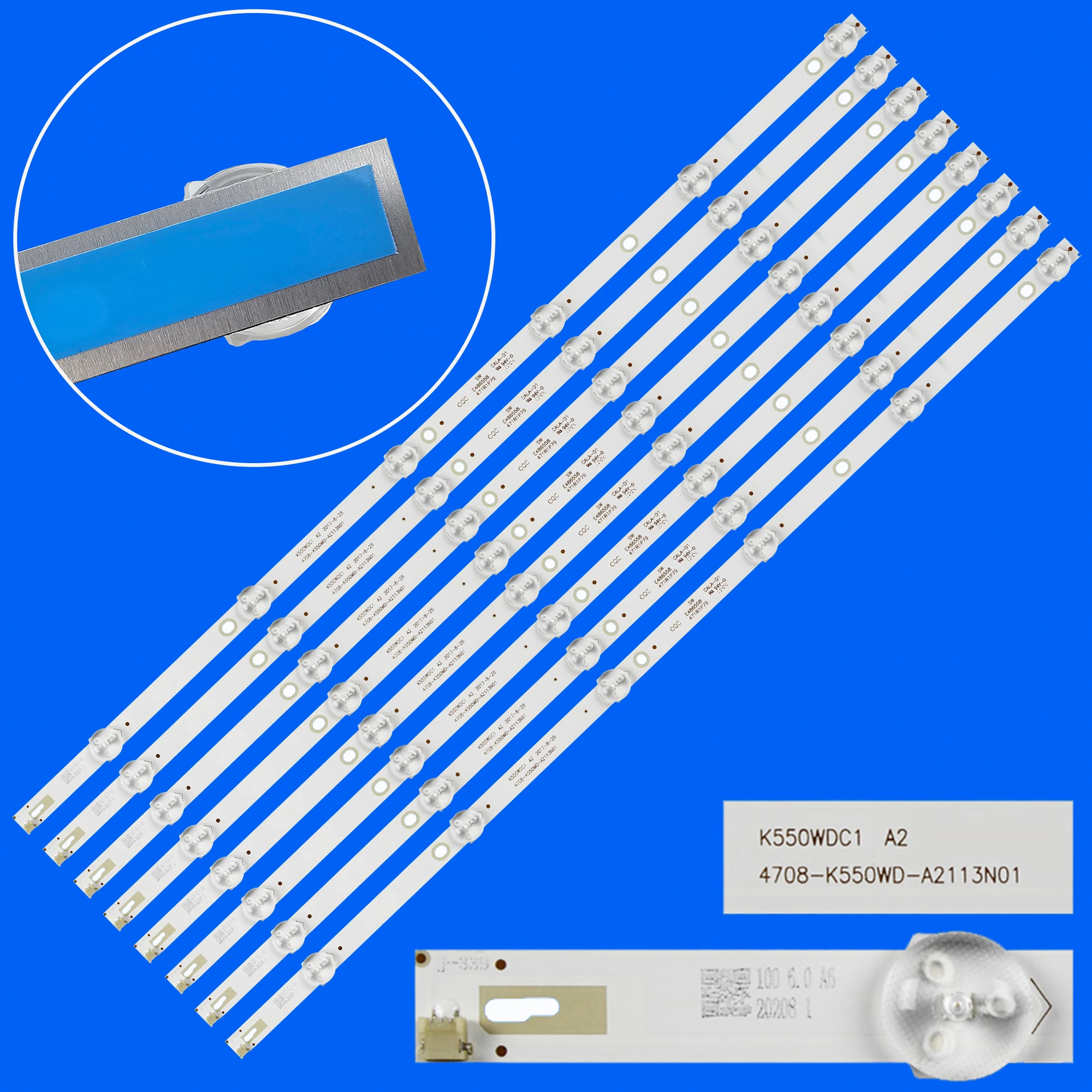 

6-lamp LED backlight strip for YS55AU9000 55U5080 55PUF6022 55U5855EC TV T55U5850 T55U5850EV K550WDC1 A2 4708-K550WD-A2113N01