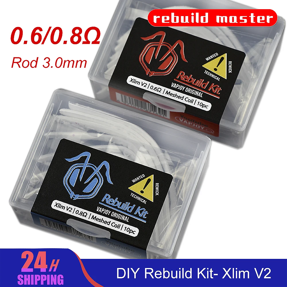 

Rebuild Kit for OXVA Xlim V2 0.6 0.8ohm Mesh Resistance Wire with 3.0mm Winder Coiling Rod 7 Strips Organic Cotton Repair Tool