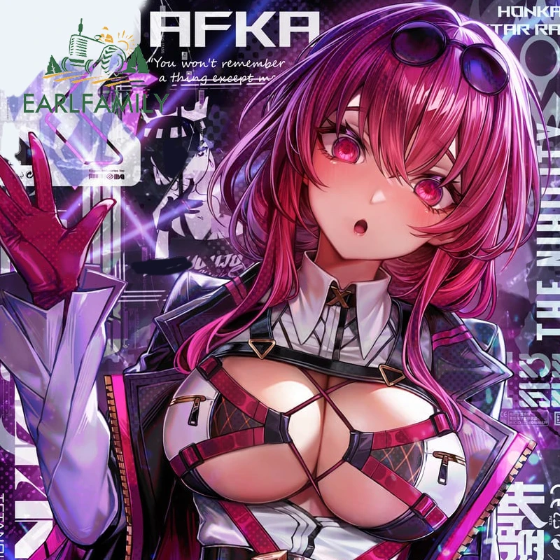 EARLFAMILY 13 см x 8 см для Honkai Star Rail Kafka Fanart Автомобильная наклейка аниме Ahegao лицевая наклейка Hentai сексуальная девушка креативное украшение