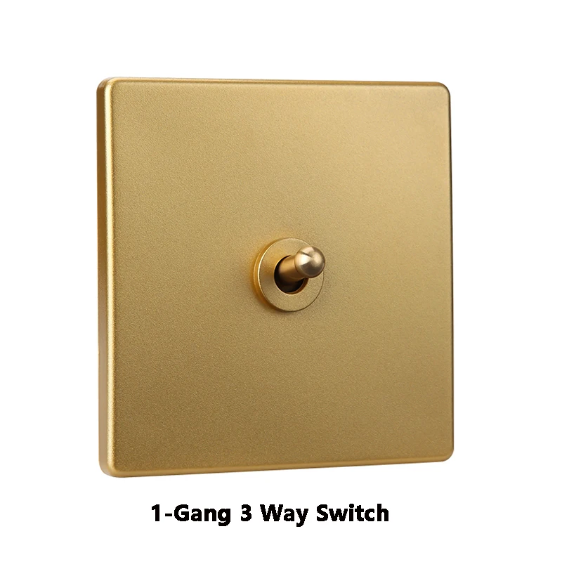 

1-4 Gang 2 Way цвета шампанского матовая Золотая стена светильник латунный рычажный переключатель для улучшения дома