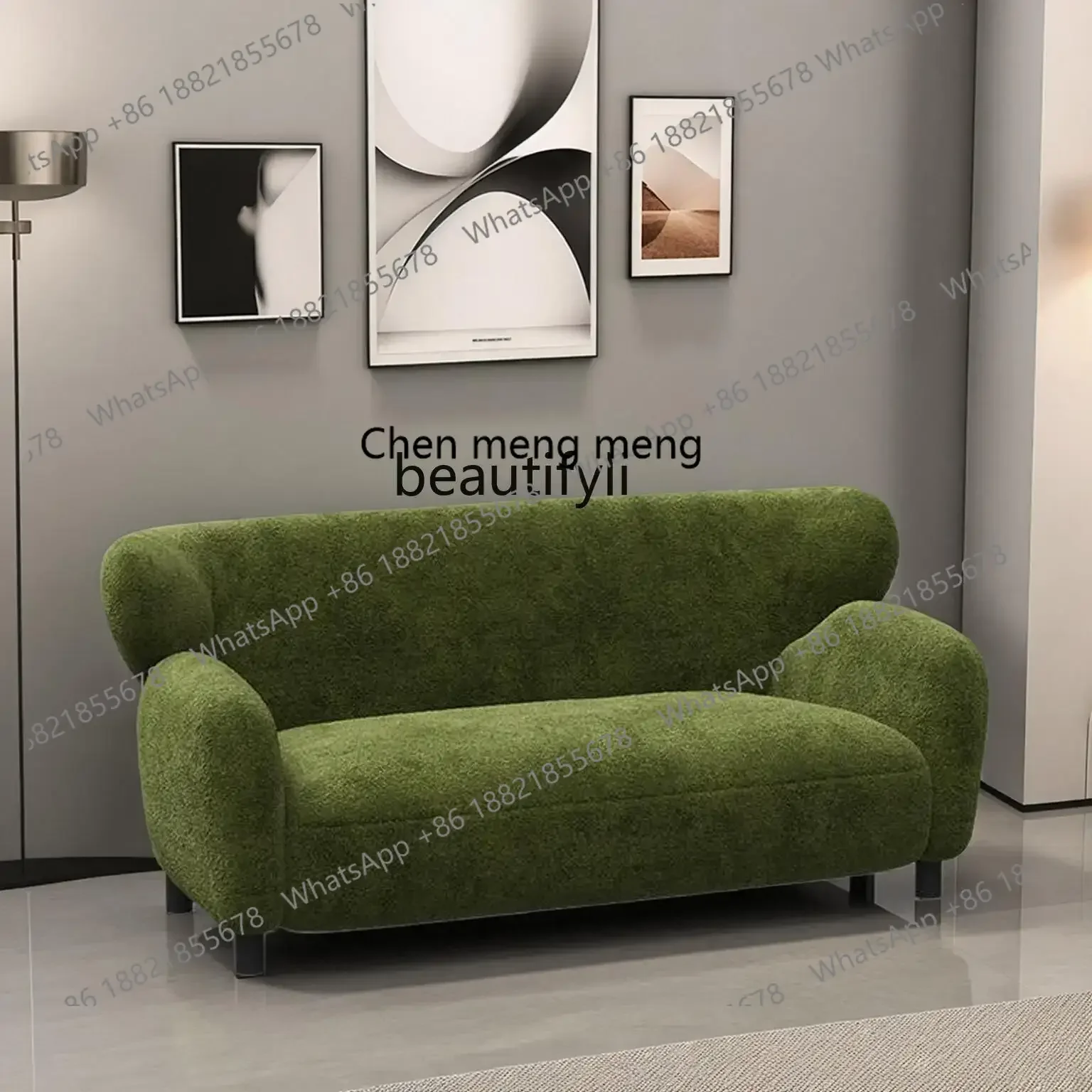 X 32 Bed and Breakfast Apartment Straight Row Living Room Modern Simple Beauty Salon Clothing Store Rest Area Sofa