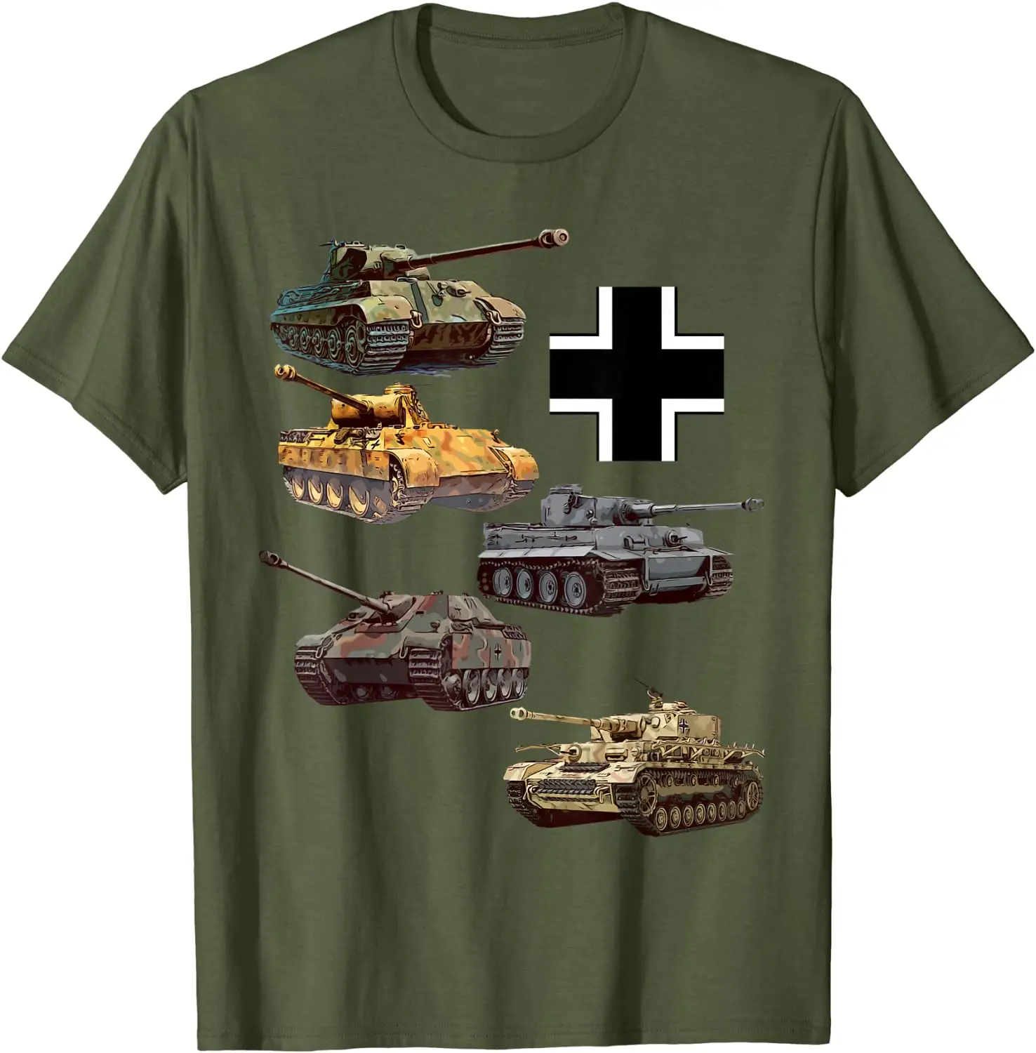 WWII German Panzer Panther, Jagdpanther, Tiger 1, Tiger 2 Tank T-Shirt. Summer Cotton O-Neck Short Sleeve Mens T Shirt New S-3XL