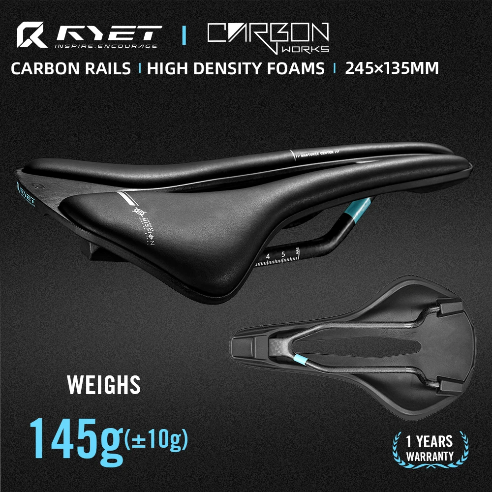 

RYET New 3D Printed 125g/180g Full Carbon Bike Saddle 150mm/135mm/143mm Carbon Bicycle Seat MTB Gravel Road Saddle Bike Parts