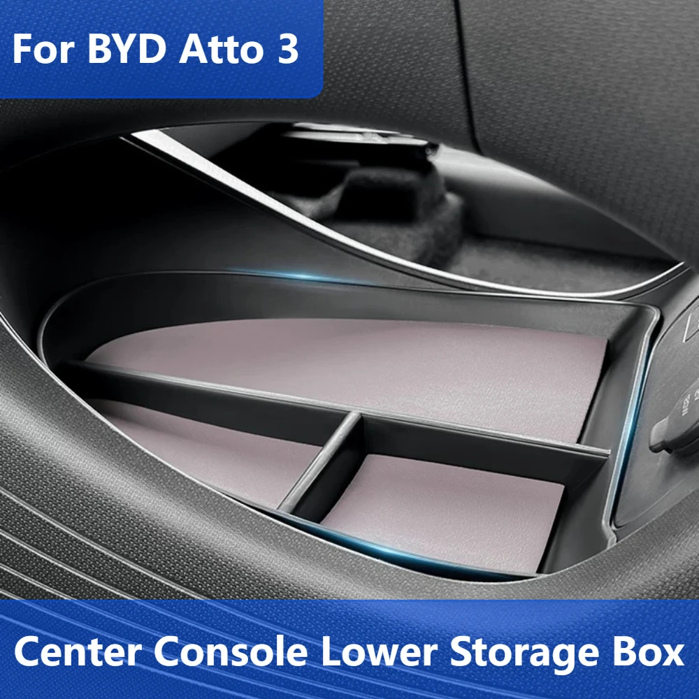 For BYD Atto 3 Center Console Lower Storage Box Divider Organizer Tray Holder Interior Modification Auto Accessories