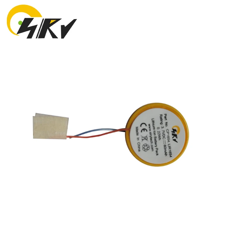 LIR1654 3.7V 60mAh Button Battery For TWS Earphone For Wireless Bluetooth Headset CP1654 Lithium-ion Battery