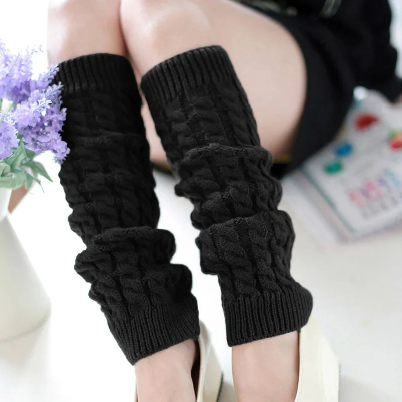 Autumn Winter Women\'S Fashion Warm Knitted Crochet Long Boots Socks Thickened Thick Wool Socks Casual Versatile Warm Leg Covers