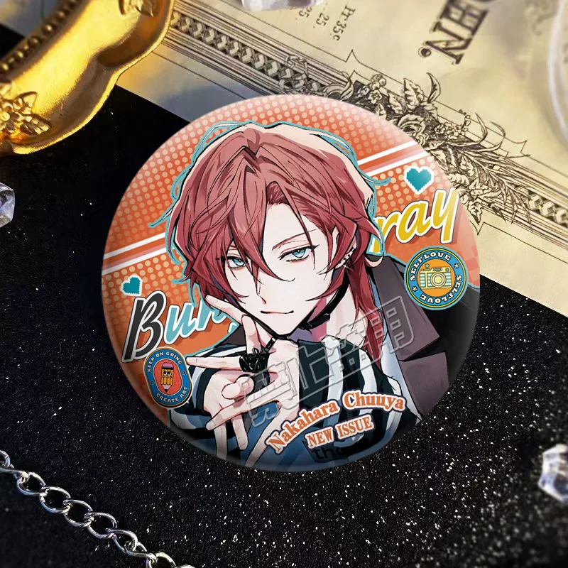 Game Bunko Wild dog Anime Surrounding Fan double flash laser Badge Double Black Dazai Ji Nakahara Also Brooch Valley