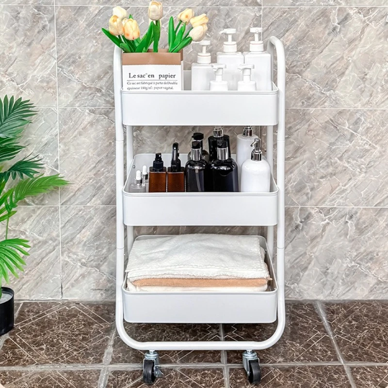 Three-layer Salon Trolley Capacity Carbon Steel Salon Trolley Movable Pulley Storage Commercial Furniture ZY40TC