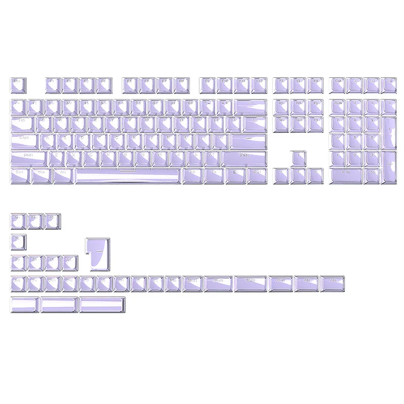 KUXM Jelly Purple Keycaps OEM Height 136-Key Small Full Set PC Transparent Magnetic Axis Keyboard