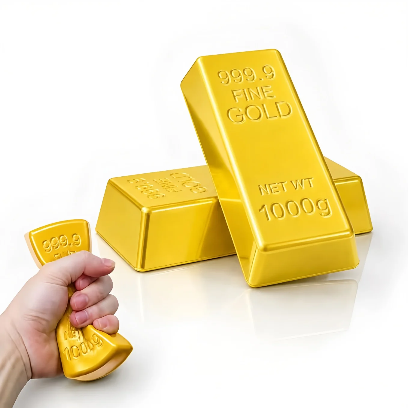 Gold Bar Squeeze Toys Slow Rebound Squishy Toys 2026 Anxiety Relief Squishy Soft Toys PU Gold Brick Stretchy Fidget For Adults