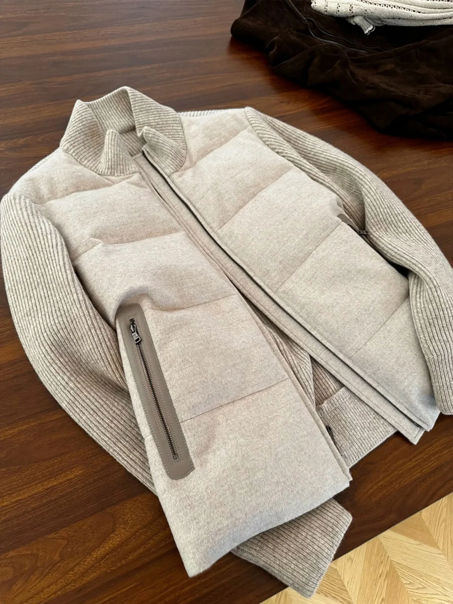 

Женская хлопковая стеганая куртка, зимние однотонные куртки на молнии с лацканами, новые утепленные корейские универсальные вязаные пальто в стиле пэчворк