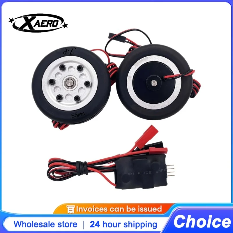 

XAERO RC Electric Brake Wheels with Pneumatic Tires,50-80mm Durable Rubber for Landing Gear,Compatible with 1/5-1/8 Scale Models