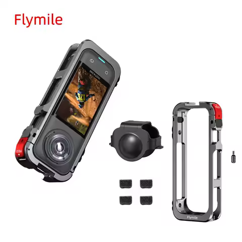 Flymile X5 Camera Cage,Photography Accessories For Insta360 X5,Aluminum Alloy Frame Protective Case Rig Cage With Cold Shoe