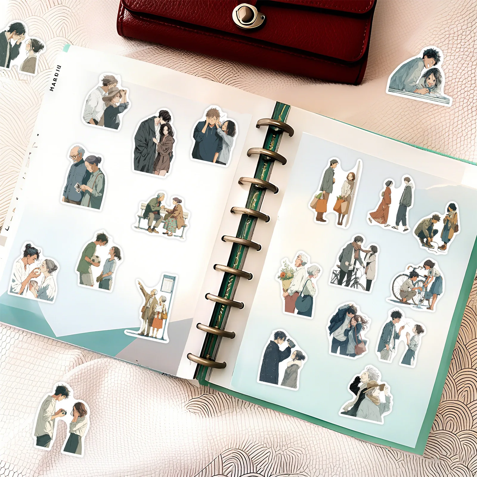 50Pcs Anime Style Gentle Moment Stickers For Phone Laptop Scrapbook Skateboard DIY Graffiti Waterproof Sticker Creative Gifts