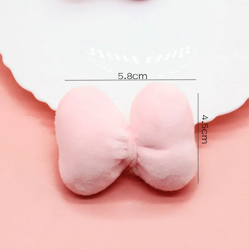 10 Stück rosa Schleifenapplikationen aus flauschigem Stoff, Cartoon-Motiv, einfarbig, zum Selbermachen, für die Dekoration von Kleidung, Schuhen und Hüten. – Detail 6
