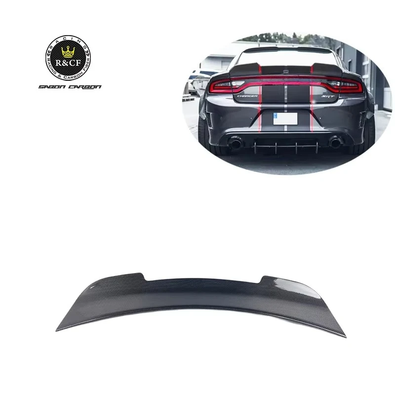 

2015-2021 Trunk Spoiler Fit for Dodge Charger SRT- Hellcat SK Style Carbon Fiber Deck Lid Ducktail Highkick Spoiler