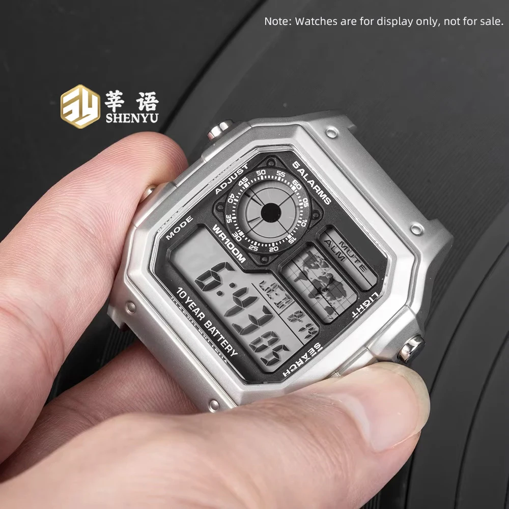 Корпус для часов Shenyu для casio 3299 AE-1200 304, металлический безель из нержавеющей стали, модный корпус с зеркальным стеклом, водонепроницаемое кольцо, бесплатные инструменты