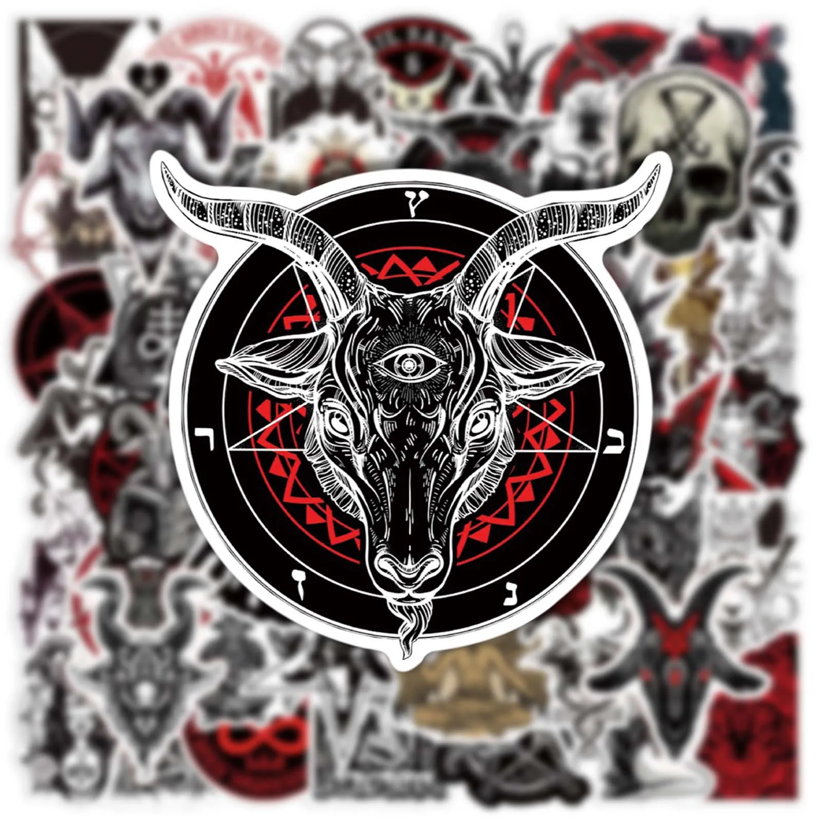 10/50pcs Gothic Horror Demon Satan DIY Graffiti Stickers Pack Laptop Scrapbooking Notebook Removable Waterproof Decoration Decal