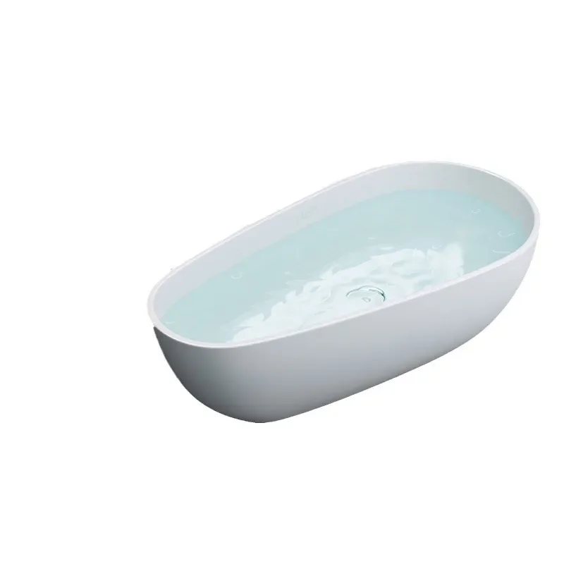 Compact Acrylic Freestanding Bathtub for Couples Insulated Soaking Tub for Small Apartments Home Bathroom