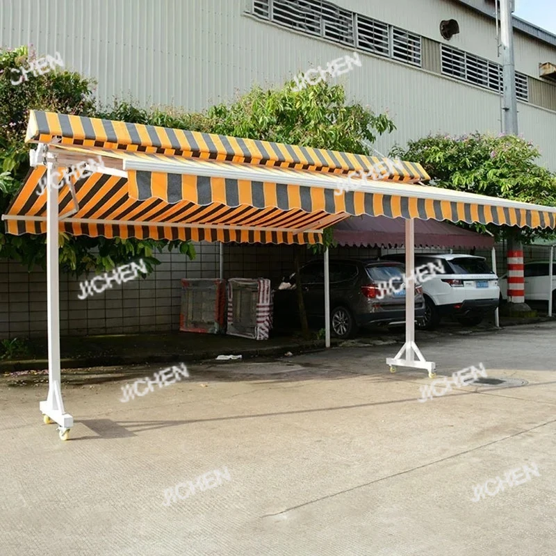 

Electric Double Opening Awning Outdoor Gazebos Hand-cranked Balcony Courtyard Retractable Tent Outdoor Terrace Rainproof Awnings