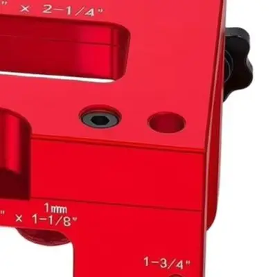 Red Aluminum Alloy Door Installation Jig Kit Adjustable Mortise Locator With Drill Bits For Wood And Metal Door Lock Hole Drilli