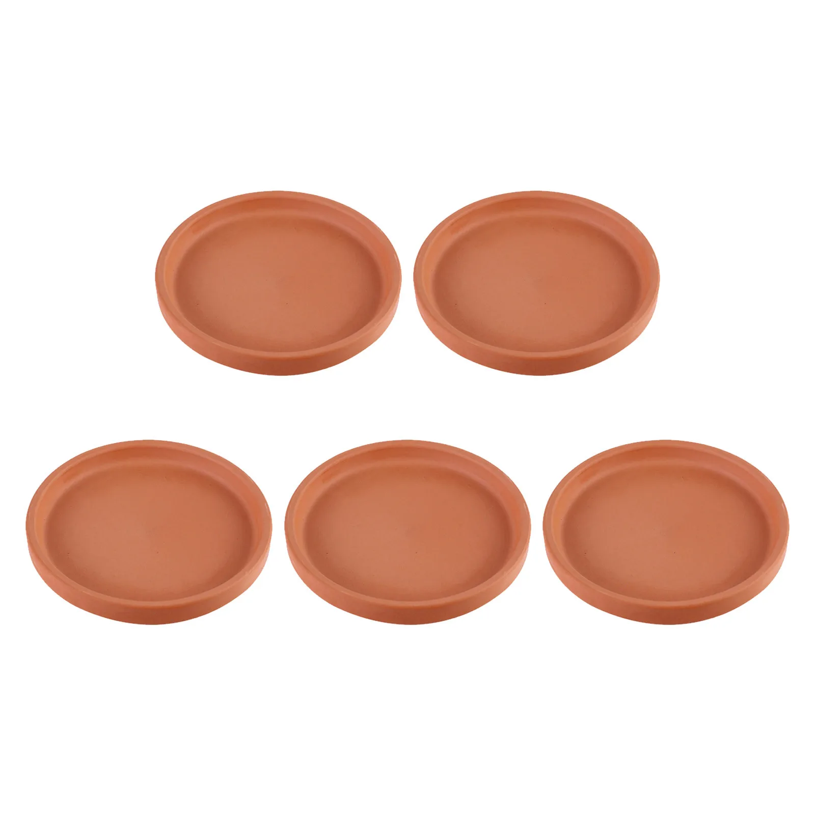 

5Pcs Plant Saucer Pottery Style Flowerpot Plate Non Slip Tray for Indoor Outdoor Pots Soil and Water Containment Garden