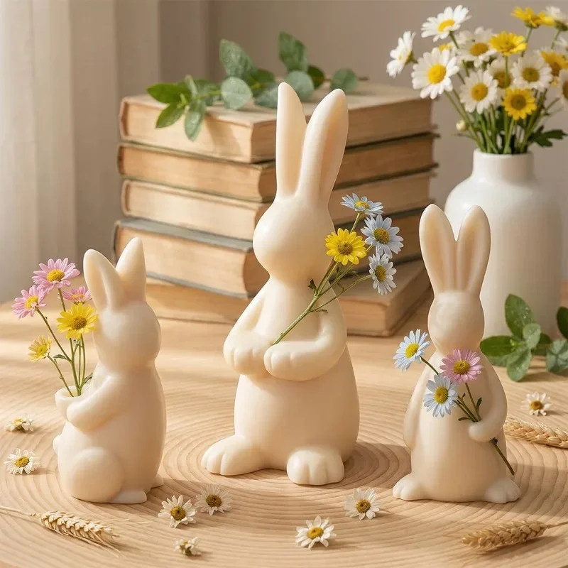 2026-Diy Aromatherapy Candle Mold High Quality Home Ornament Mold Rabbit Silicone Mold Cute For Home Decor Gift For Family