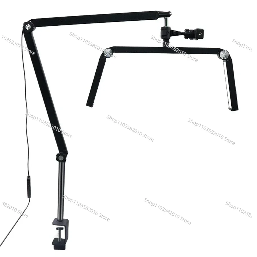 26 Inch Professional Eyelash Lamp 36W Foldable Half Moon Light Desktop Clamp Remote for Manicure Lash Eyebrow Tattoo Salon Use