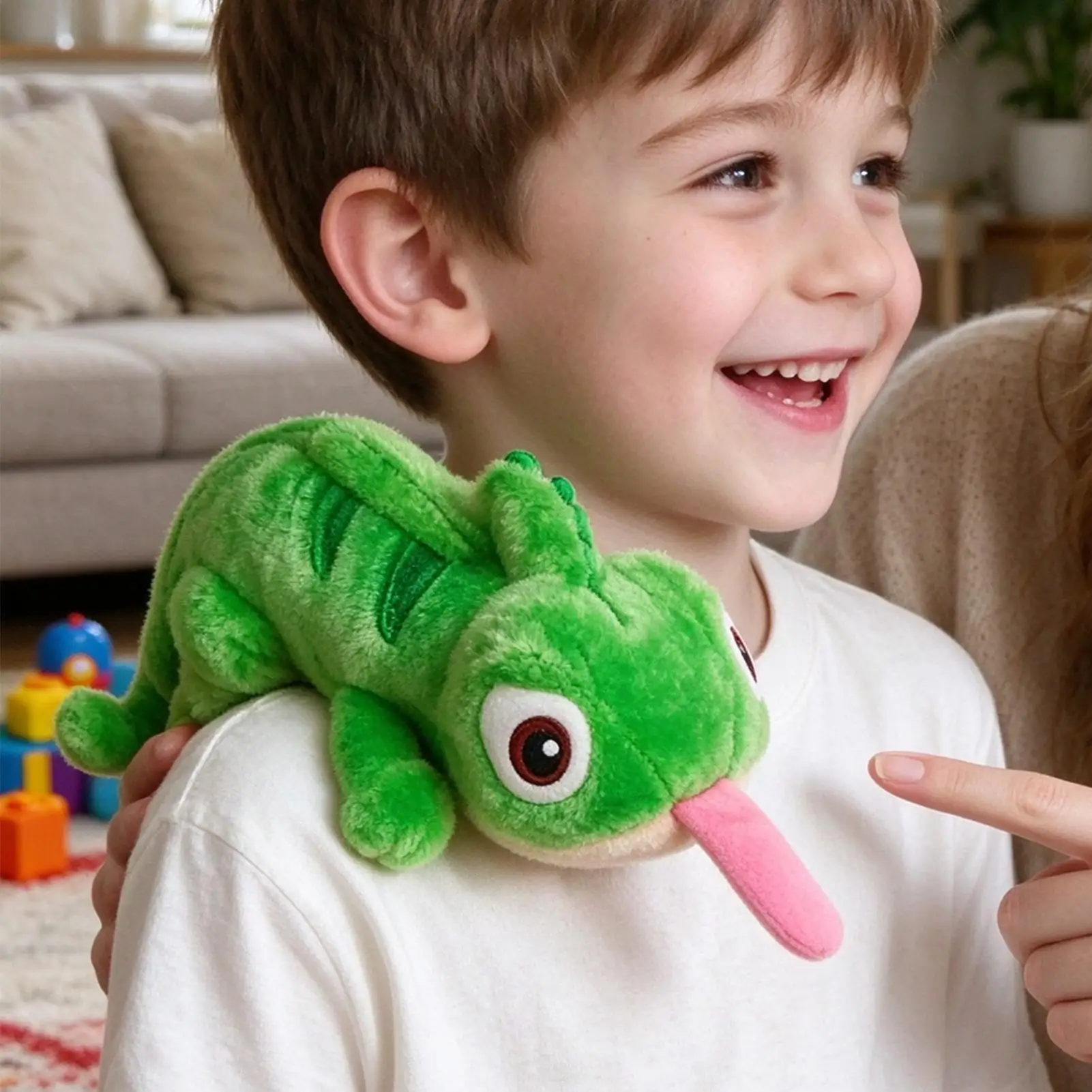 Chameleon Plush 6 Inch Cute Soft Magnetic Wearable Cosplay Prop Lizard Stuffed Animal For Theme Party Stage Performance Daily