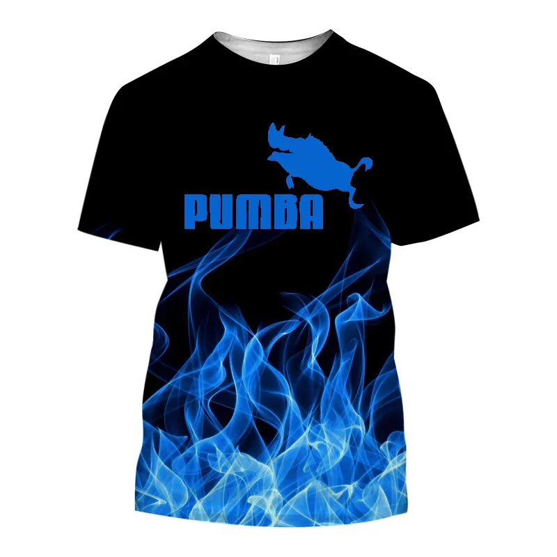 PUMBA Mens T shirt for men Gym brand 3D print t-shirt Summer Daily Casual Sports Tee Shirts Male Quick Dry Running Fitness Tops