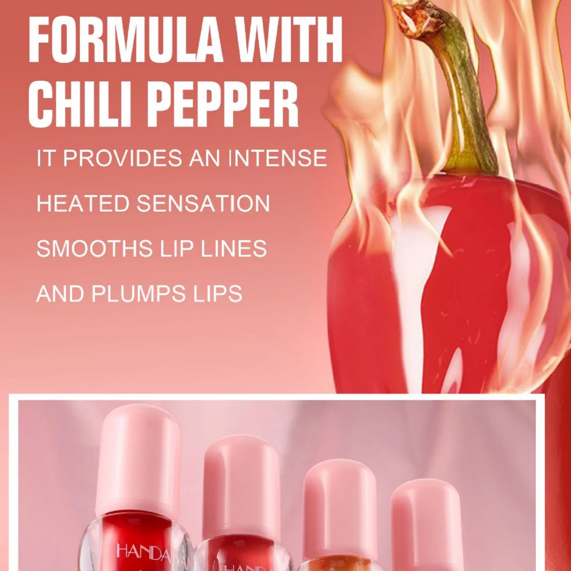 HANDAIYAN 9colors Lip Glaze Chili Water Light Moisturizing Lip Gloss Pearlescent Lip Plumper Long Lasting Liquid Lipstick