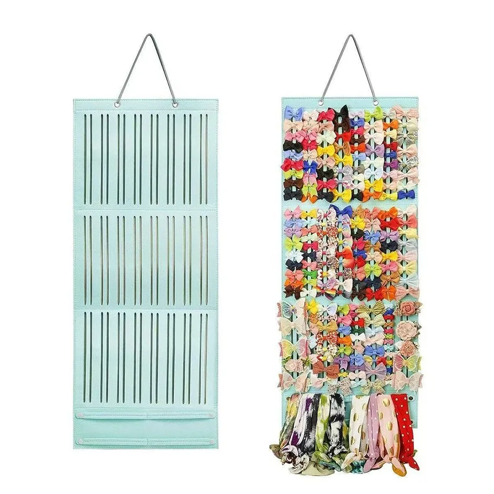 

Large Capacity Hair Accessory Storage Bag Wall-mounted Space Saving Hair Clip Storage Hanger Felt Headband Holder