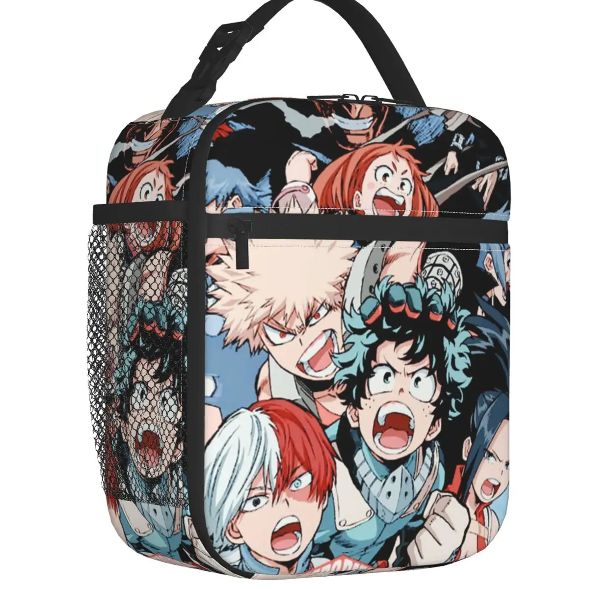 My Hero Academia Anime Manga Thermal Insulated Lunch Bags Women MHA All Might Portable Lunch Tote Picnic Multifunction Food Box