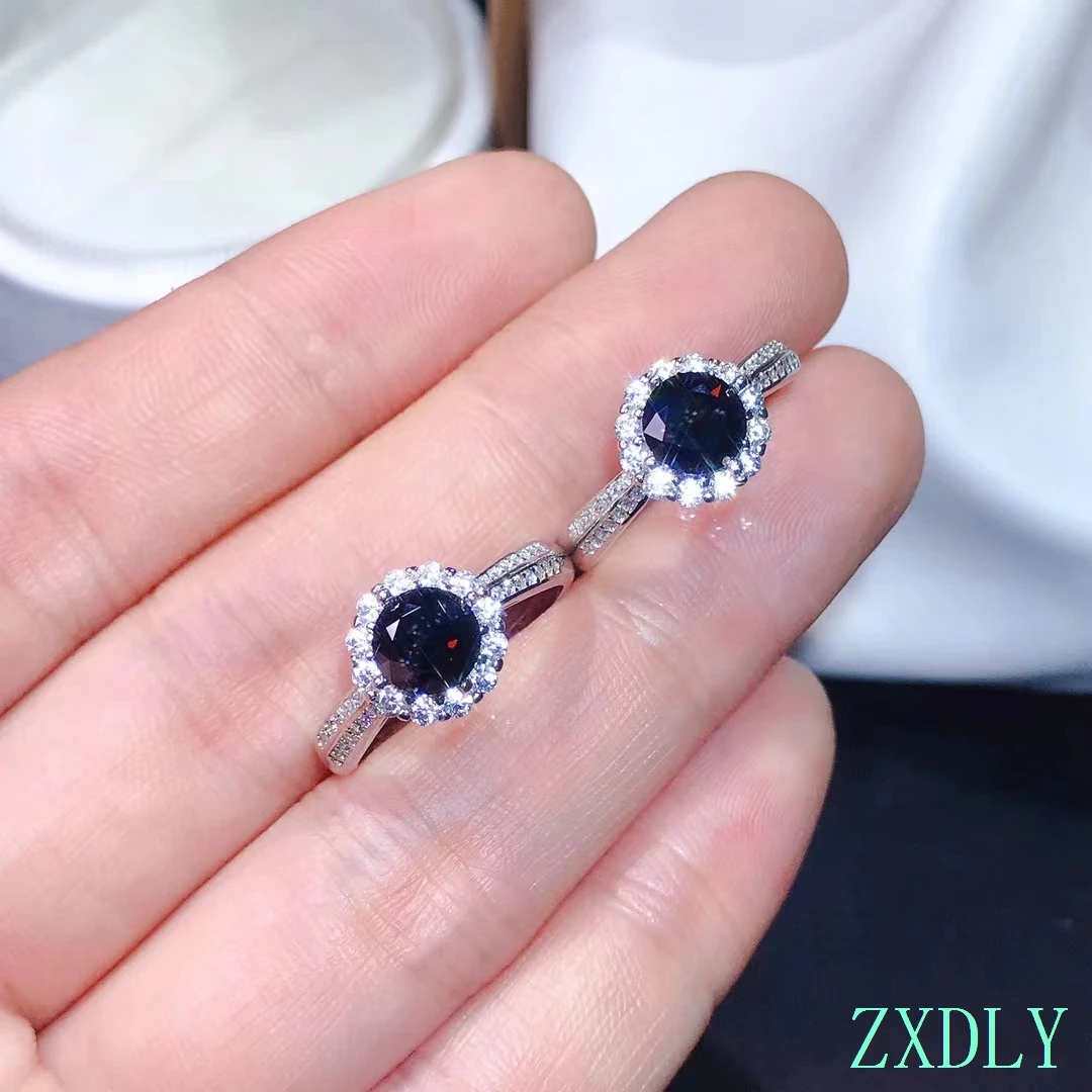 2022 Newest Black Moissanite Ring for women jewelry engagement ring for wedding real 925 silver birthday gift 1 carat shiny gem