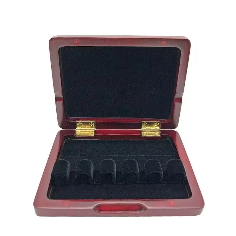 Professional Durable Solid Wooden Bassoon Reed Case Hold 3/5 pcs Reeds Dark Red