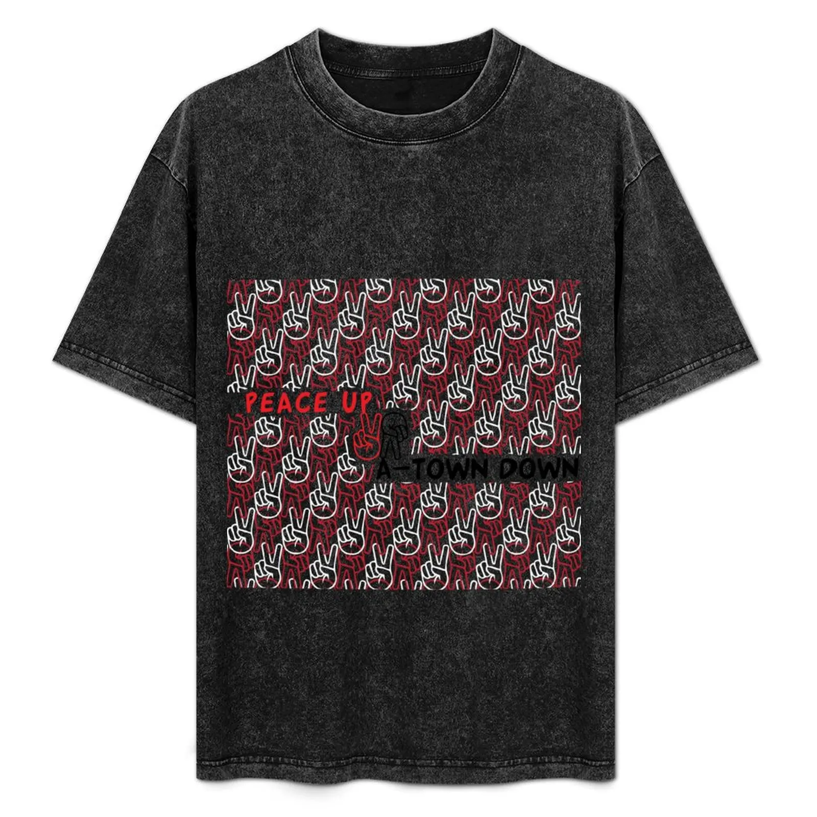 

Peace up A-town down part 2 T-Shirt Plus Size Simple Casual Top