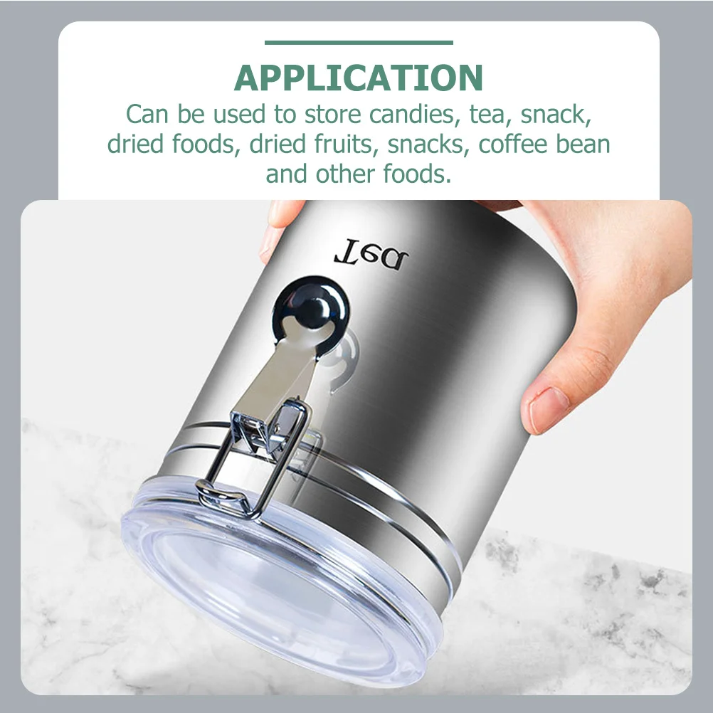 

Stainless Steel Storage Canister Coffee Bean Jar For Tea Snacks Dry Food Moisture Proof Home Office