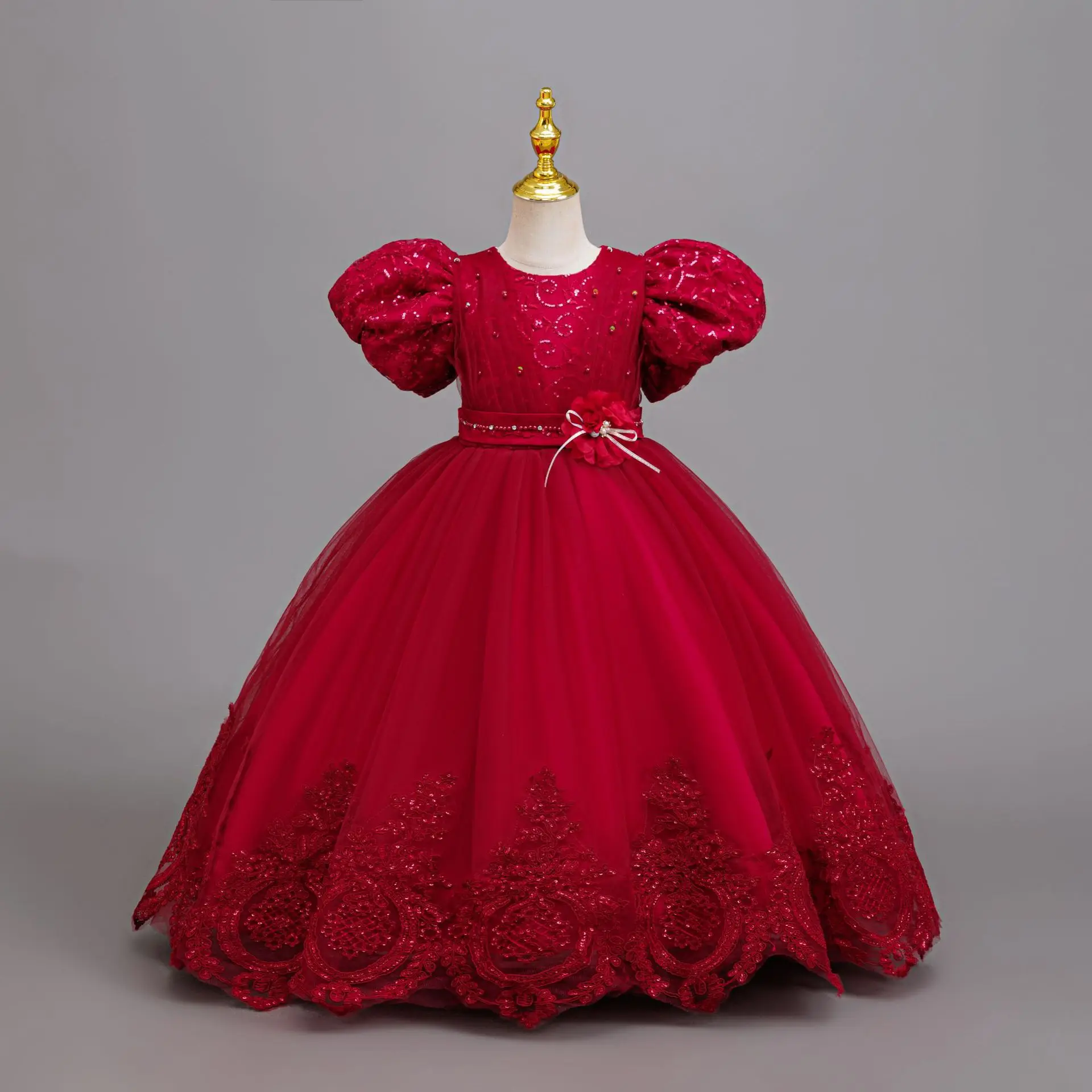 4-12 years old flower boy wedding dress evening dress sequins long Halloween girl dress Christmas performance host speeches