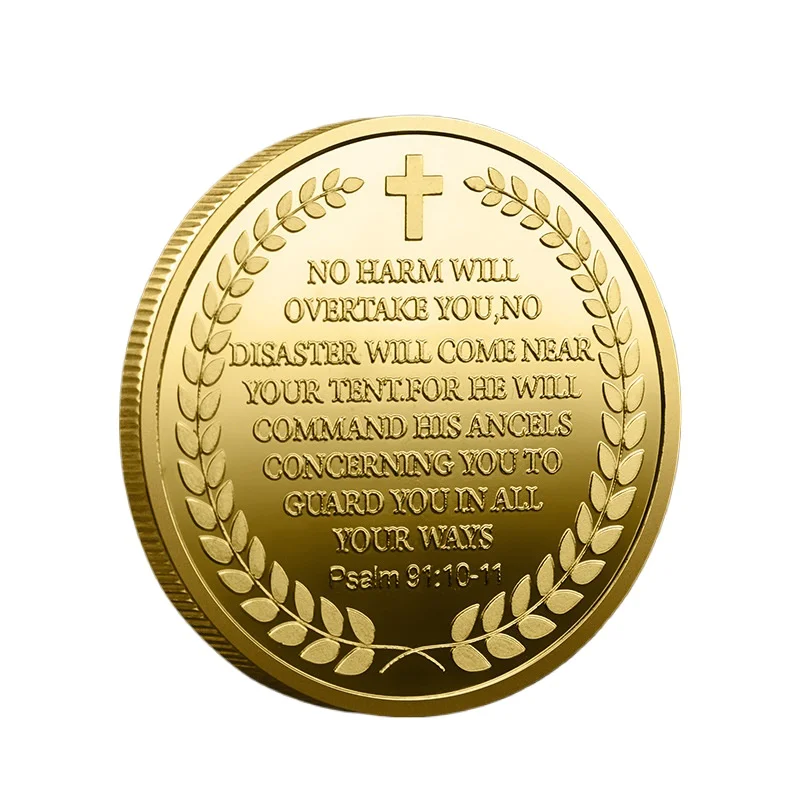 The Archangel Michael Gold plated Collectible Coin Archangel Guardian Angel Commemorative Coins view 2