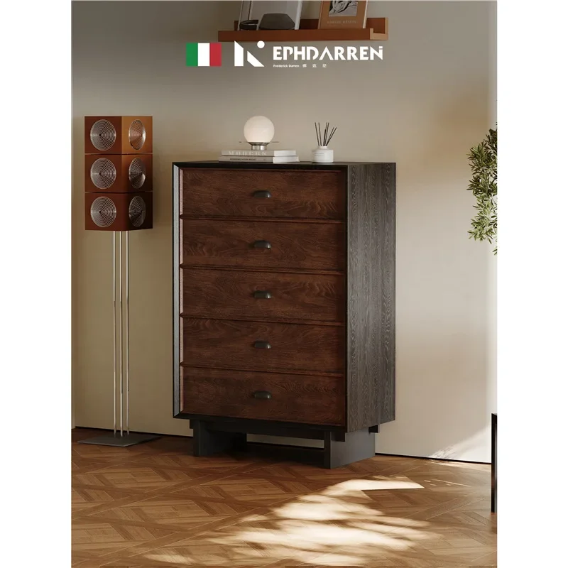 American retro solid wood bedroom bedside storage locker